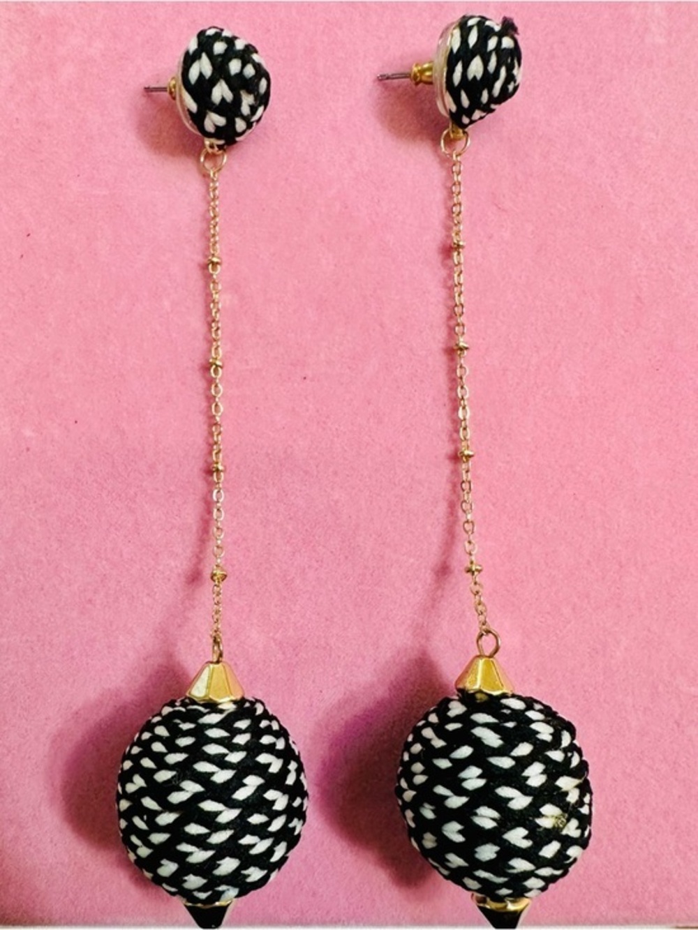Woven Ball Drop Earrings
